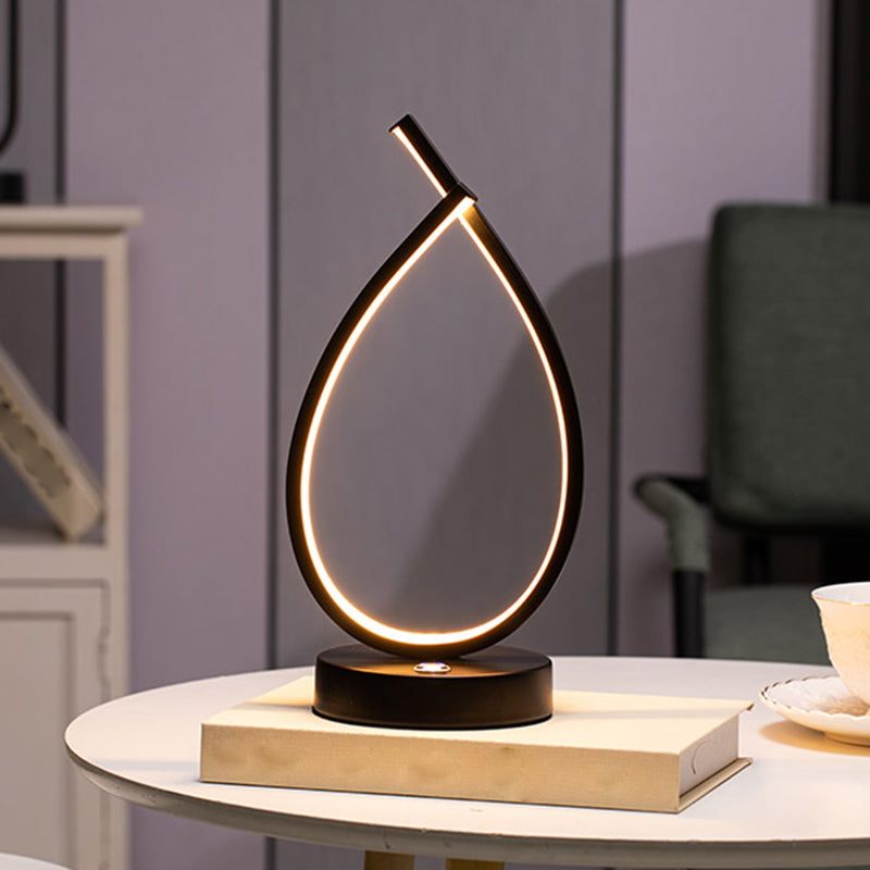 Minimalist Teardrop Shaped Table Lamp Aluminum Living Room LED Night Light