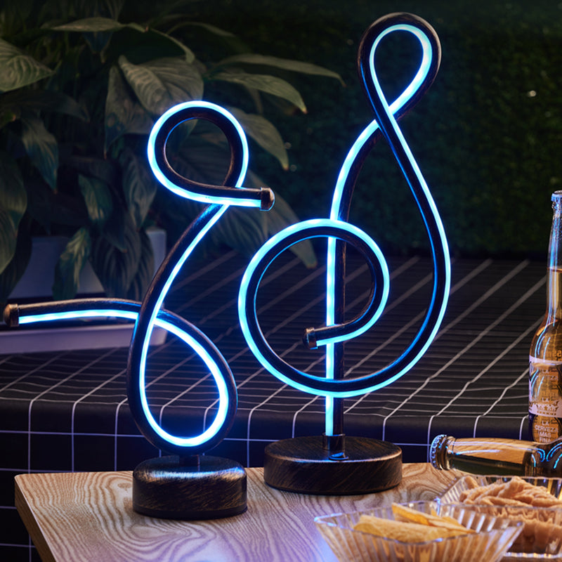 Bronze Finish Linear Table Light Simplicity Metal LED Night Lamp for Bar Club