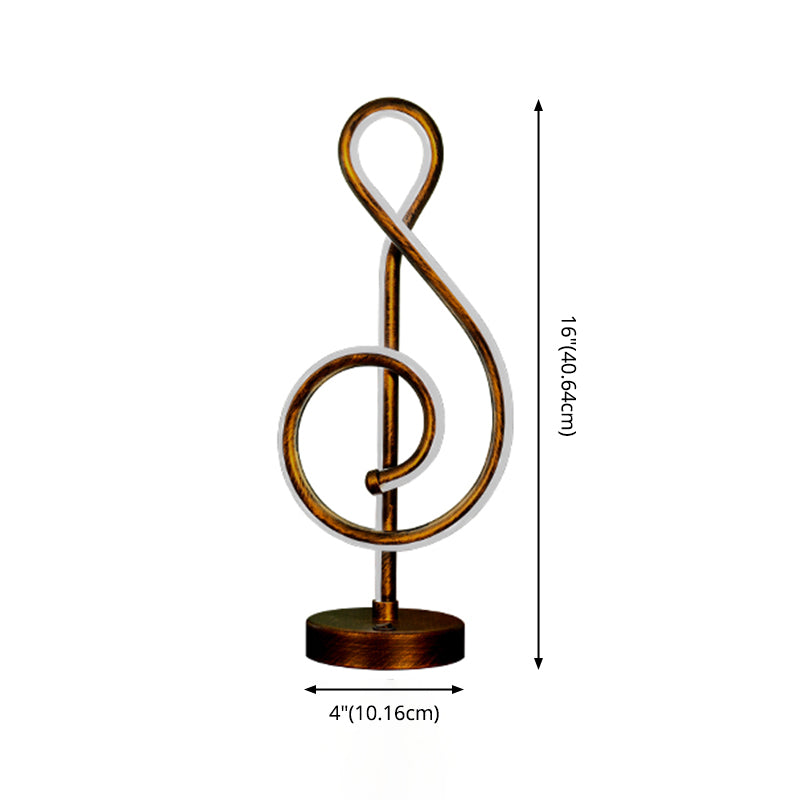 Bronze Finish Linear Table Light Simplicity Metal LED Night Lamp for Bar Club