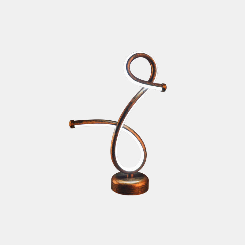 Bronze Finish Linear Table Light Simplicity Metal LED Night Lamp for Bar Club