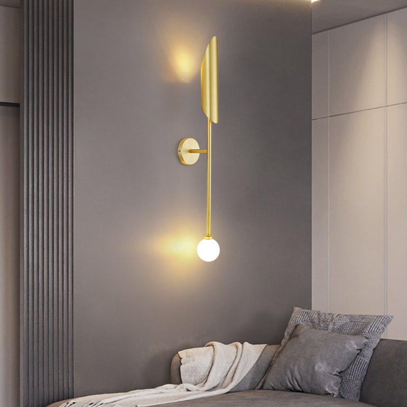 Iluminación de pared sombreada de metal Luz de pared minimalista de luz para sala de estar para sala de estar