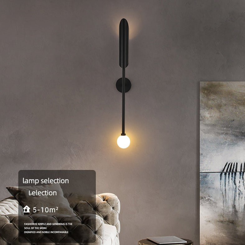 Iluminación de pared sombreada de metal Luz de pared minimalista de luz para sala de estar para sala de estar