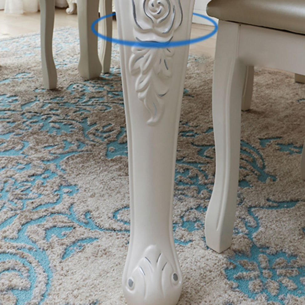 Victorian Dining Room Set Standard Height with Rectangle Top 4 Legs Base Dining Furniture