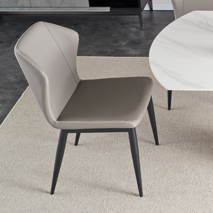 Modern Kitchen Dining Room Set with Sintered Stone Top and Black Base Dining Furniture Set