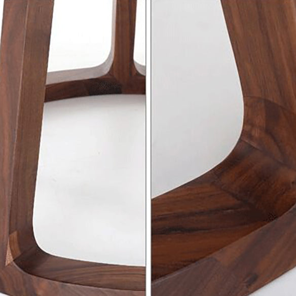 Round Standard Solid Wood Top Dining Set with Solid Brown Wood Legs for Dining Furniture