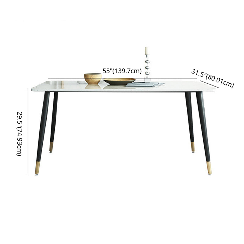 Speiseset modern mit gesintertem Stein -Rechtecktisch und gepolsterten Stühlen