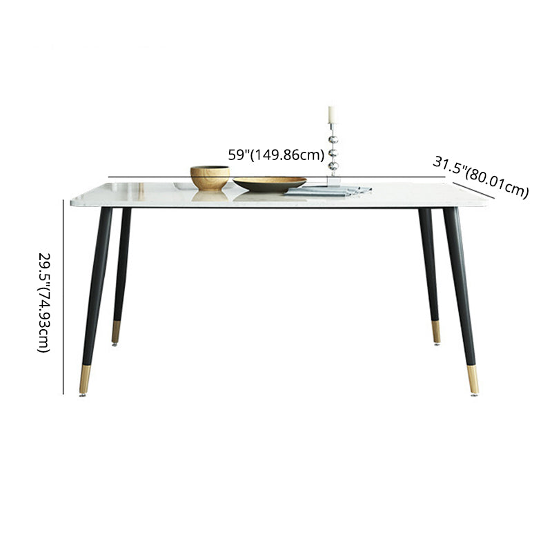 Speiseset modern mit gesintertem Stein -Rechtecktisch und gepolsterten Stühlen