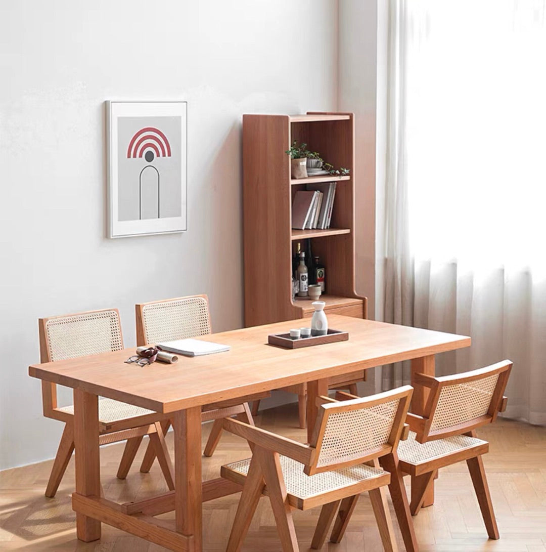 Tavolo da cucina in legno in legno in stile fattoria fisso set di 4 marroni per sala da pranzo