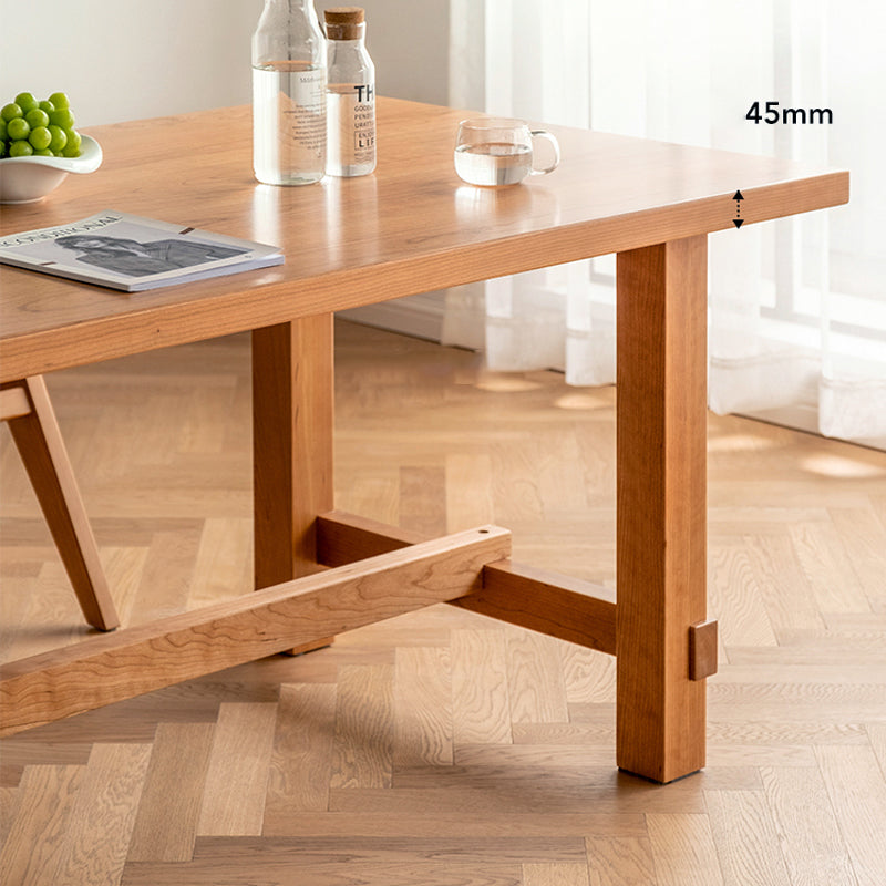 Tavolo da cucina in legno in legno in stile fattoria fisso set di 4 marroni per sala da pranzo