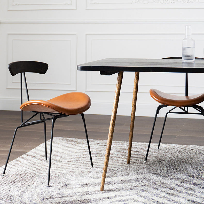 Industrial Dining Table Set with Rectangle Top and Black Base Kitchen Furniture