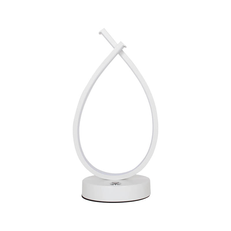 Minimalist Teardrop Shaped Table Lamp Aluminum Living Room LED Night Light