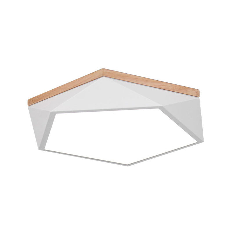 Geometric Macaron LED Ceiling Light in Modern Simplicity Iron Indoor Flush Mount with Acrylic Shade