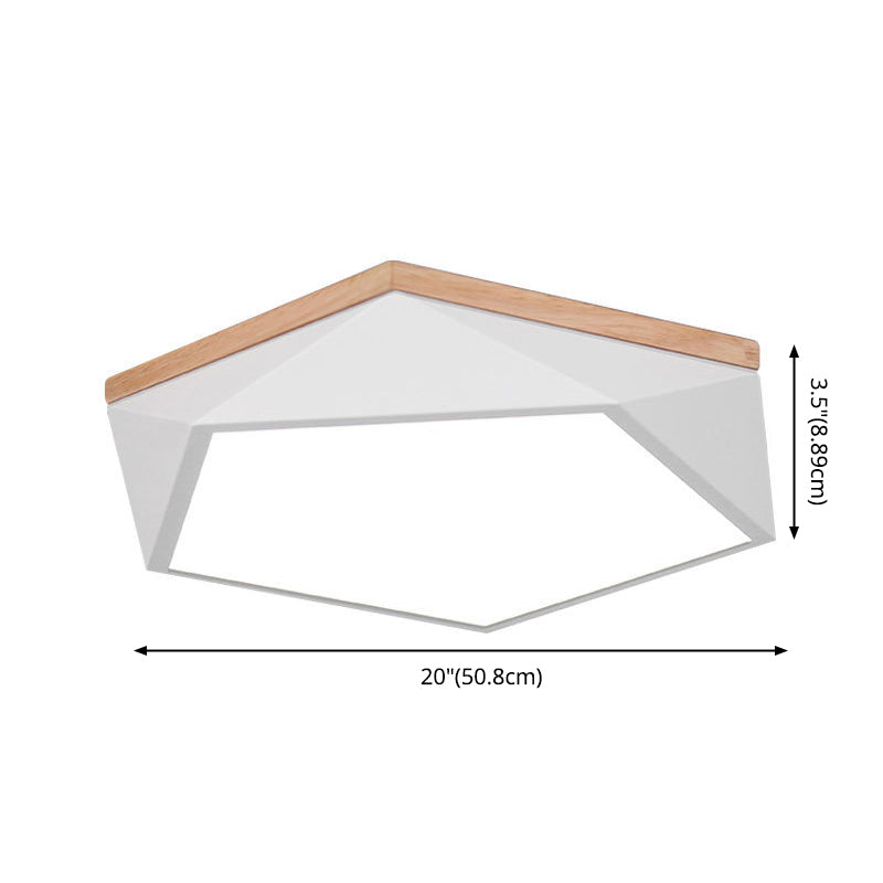 Geometric Macaron LED Ceiling Light in Modern Simplicity Iron Indoor Flush Mount with Acrylic Shade
