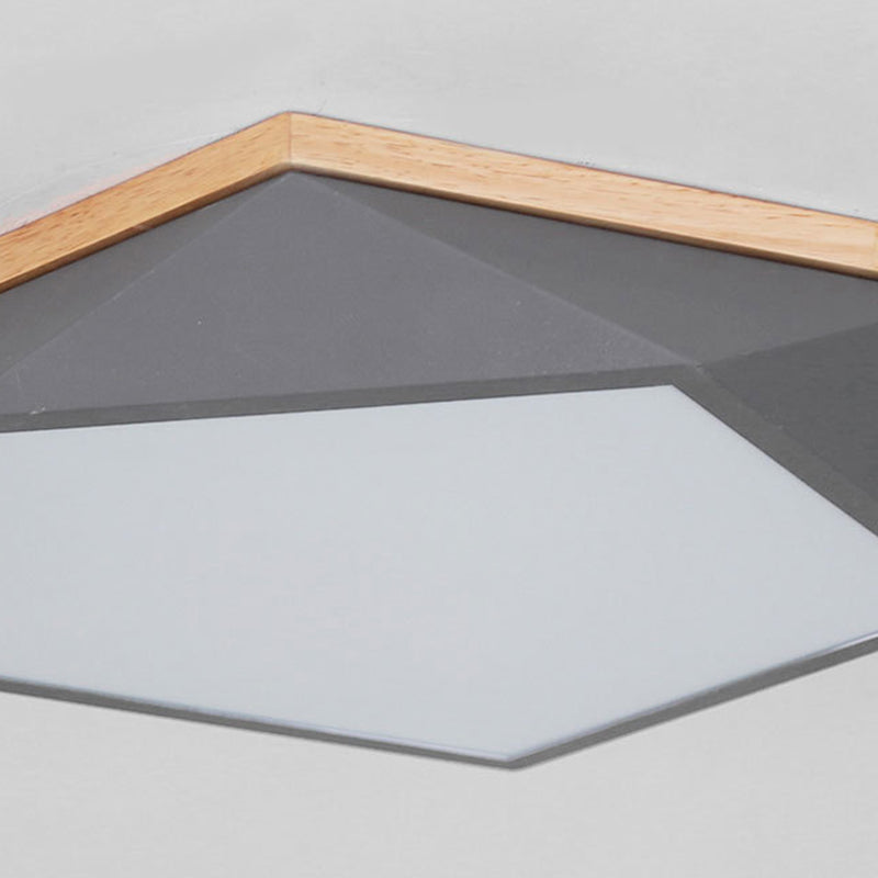 Geometric Macaron LED Ceiling Light in Modern Simplicity Iron Indoor Flush Mount with Acrylic Shade