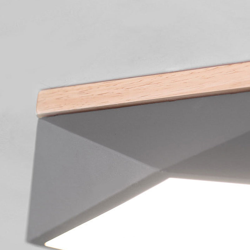 Geometric Macaron LED Ceiling Light in Modern Simplicity Iron Indoor Flush Mount with Acrylic Shade