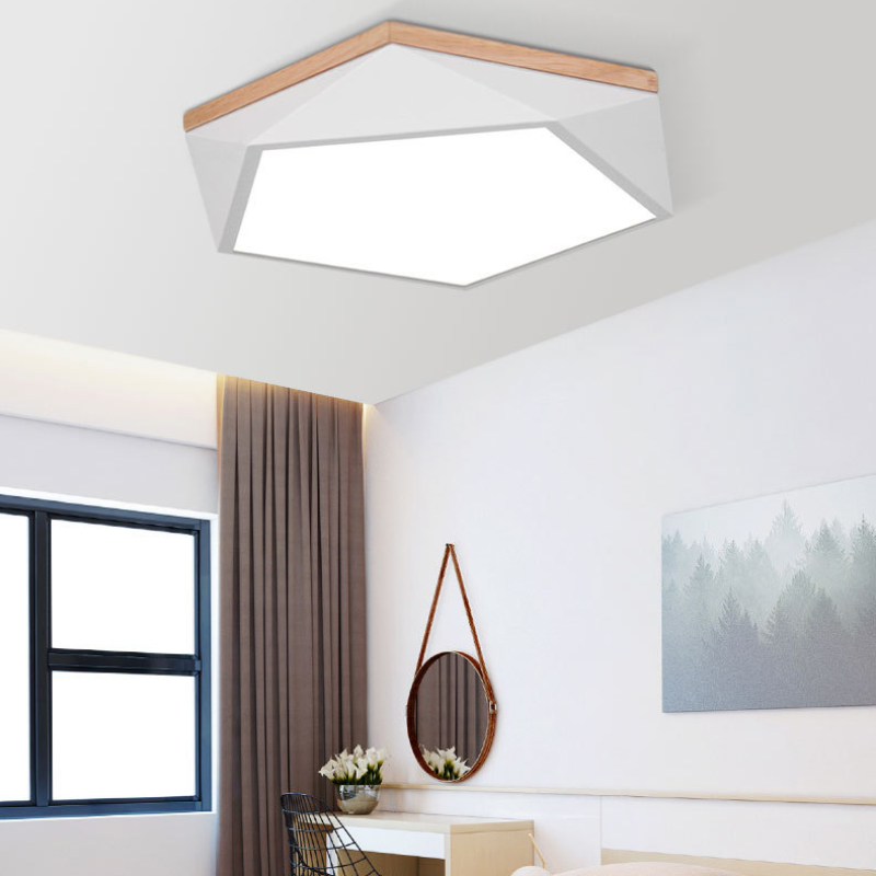 Geometric Macaron LED Ceiling Light in Modern Simplicity Iron Indoor Flush Mount with Acrylic Shade