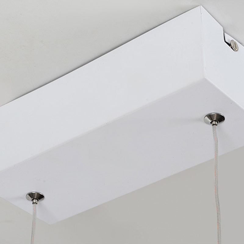 Forma de onda blanca Luz Led Island en estilo moderno Luz de colgante de hierro lacado con sombra acrílica