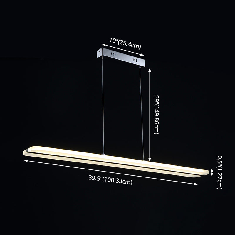 Lumière de l'île LED linéaire blanche dans la simplicité moderne PENDANT FER WARGÉ
