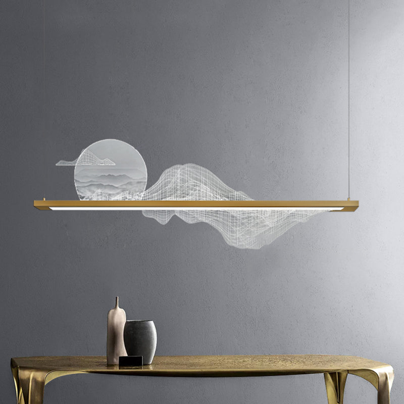 Luces colgantes colgantes de metal lámparas colgantes lineales modernas para el comedor