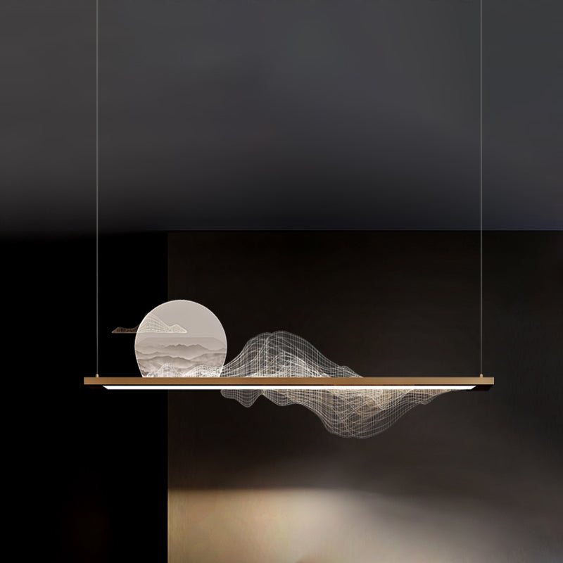 Metal suspension suspension des lampes suspendues linéaires modernes chinoises pour salle à manger