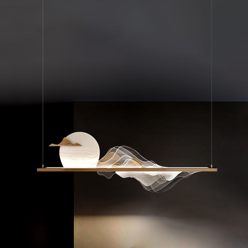 Metal suspension suspension des lampes suspendues linéaires modernes chinoises pour salle à manger