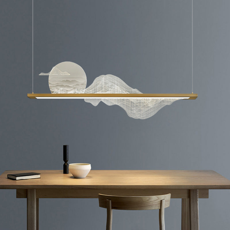 Luces colgantes colgantes de metal lámparas colgantes lineales modernas para el comedor