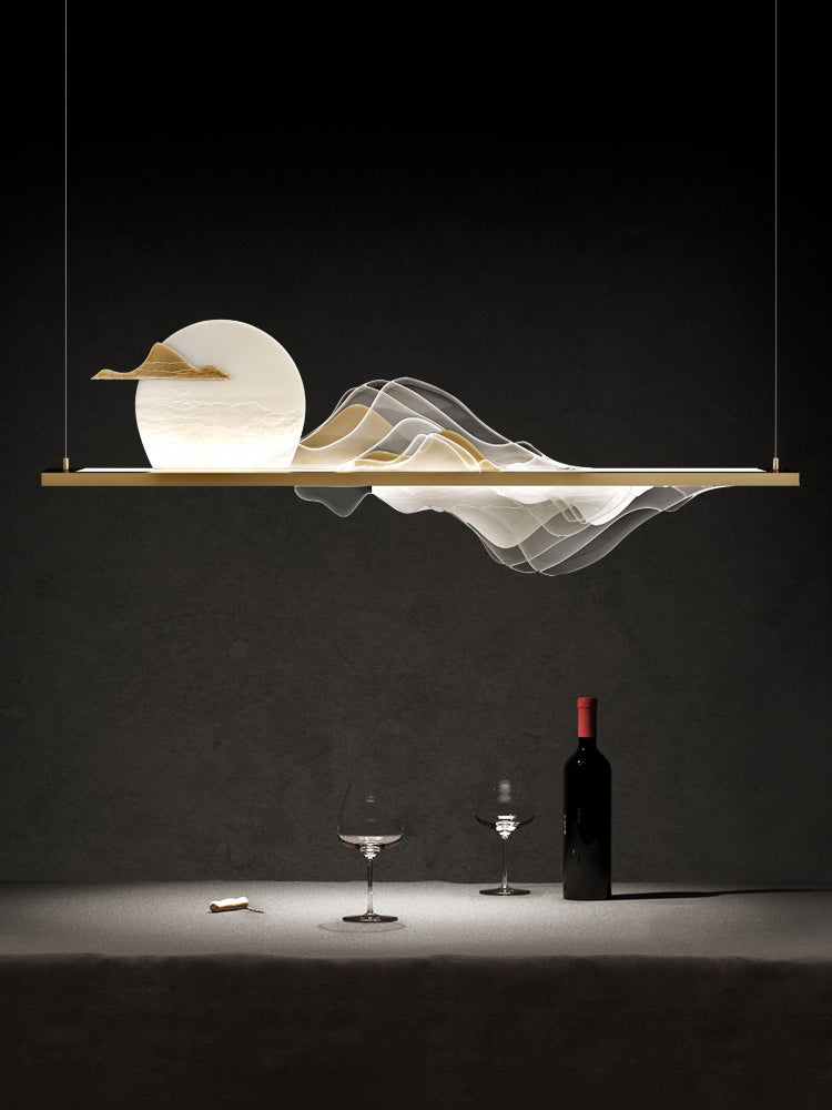 Metal suspension suspension des lampes suspendues linéaires modernes chinoises pour salle à manger