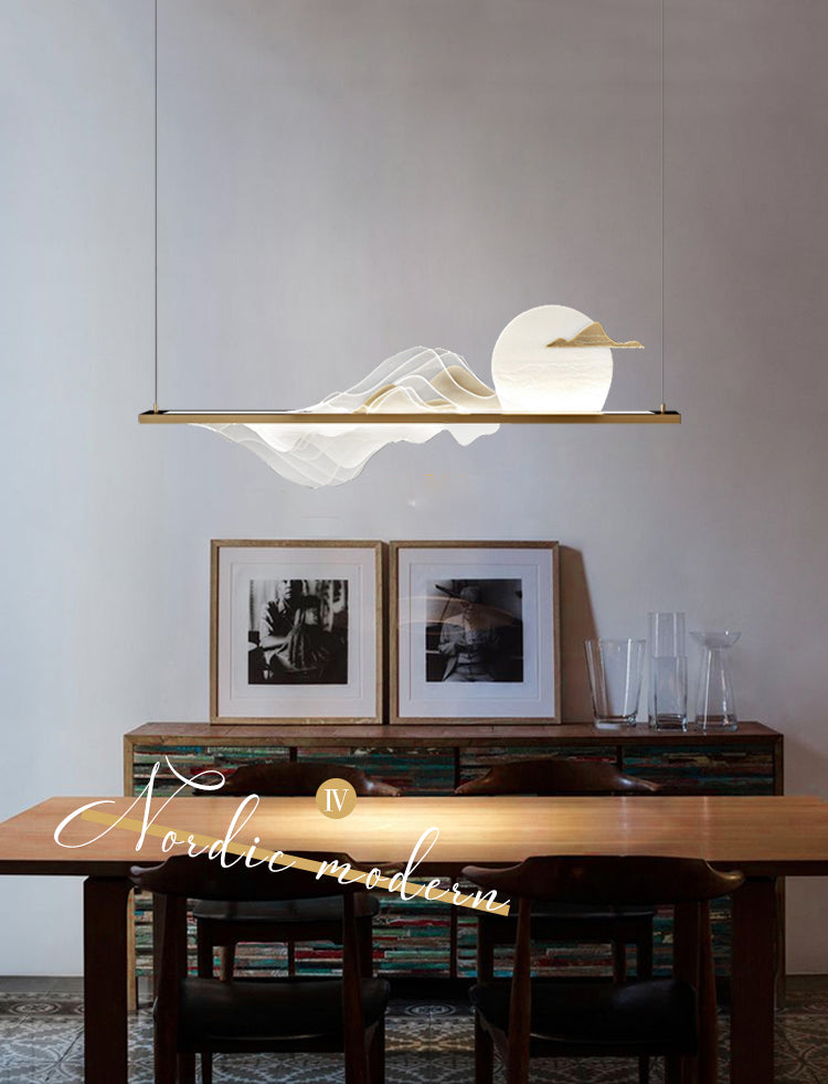 Luces colgantes colgantes de metal lámparas colgantes lineales modernas para el comedor