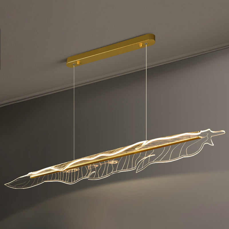 Éclairage île moderne en or