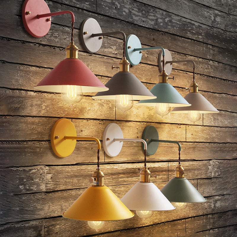 Moderne nordische Makkaron -Hängende Wandlampenmeinungskegelwandleuchte für Innenräume