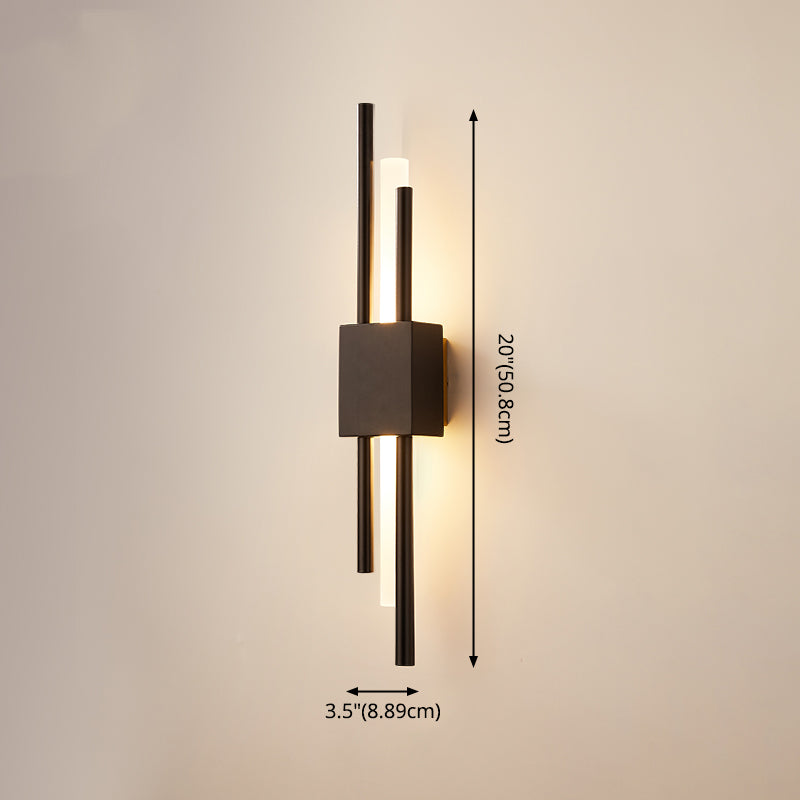 Zeitgenössische Metallwandbeleuchtung 1 Licht lineares Leuchten für Schlafzimmer