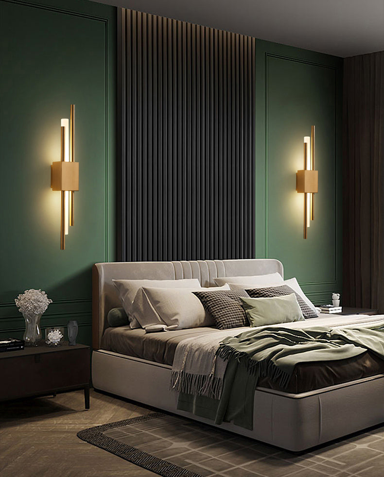 Zeitgenössische Metallwandbeleuchtung 1 Licht lineares Leuchten für Schlafzimmer