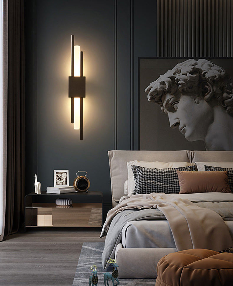 Zeitgenössische Metallwandbeleuchtung 1 Licht lineares Leuchten für Schlafzimmer