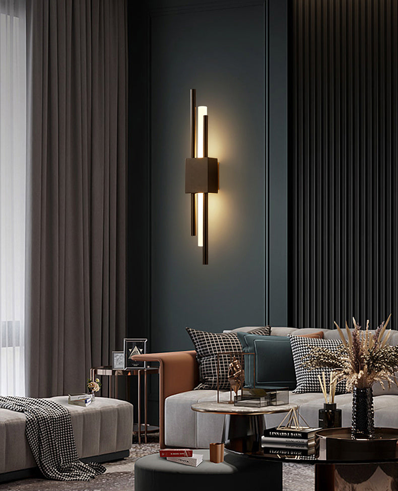 Zeitgenössische Metallwandbeleuchtung 1 Licht lineares Leuchten für Schlafzimmer