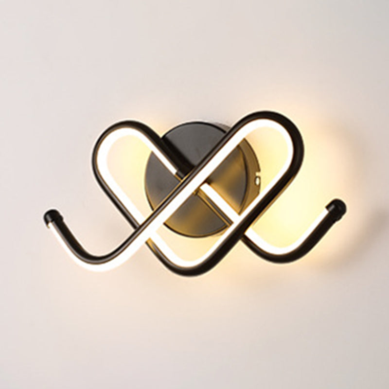 Linear Shade Wall Lighting Modern Simple Style  1 Light Sconce Light in Black Finish