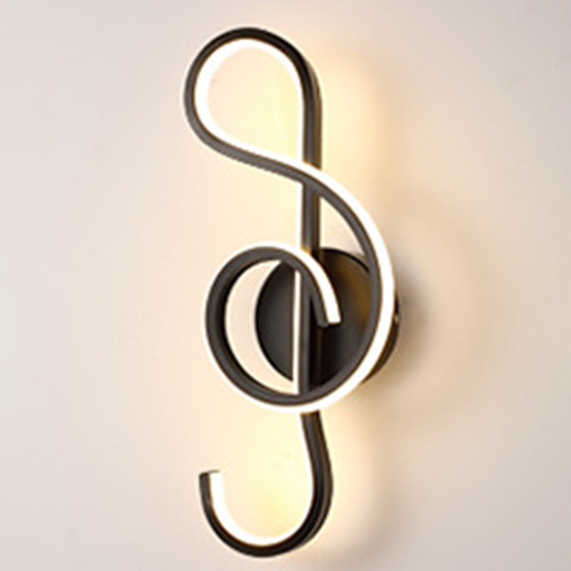 Linear Shade Wall Lighting Modern Simple Style  1 Light Sconce Light in Black Finish