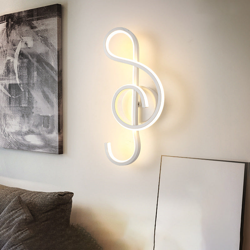 Linear Shade Wall Lighting Modern Simple Style  1 Light Sconce Light in Black Finish