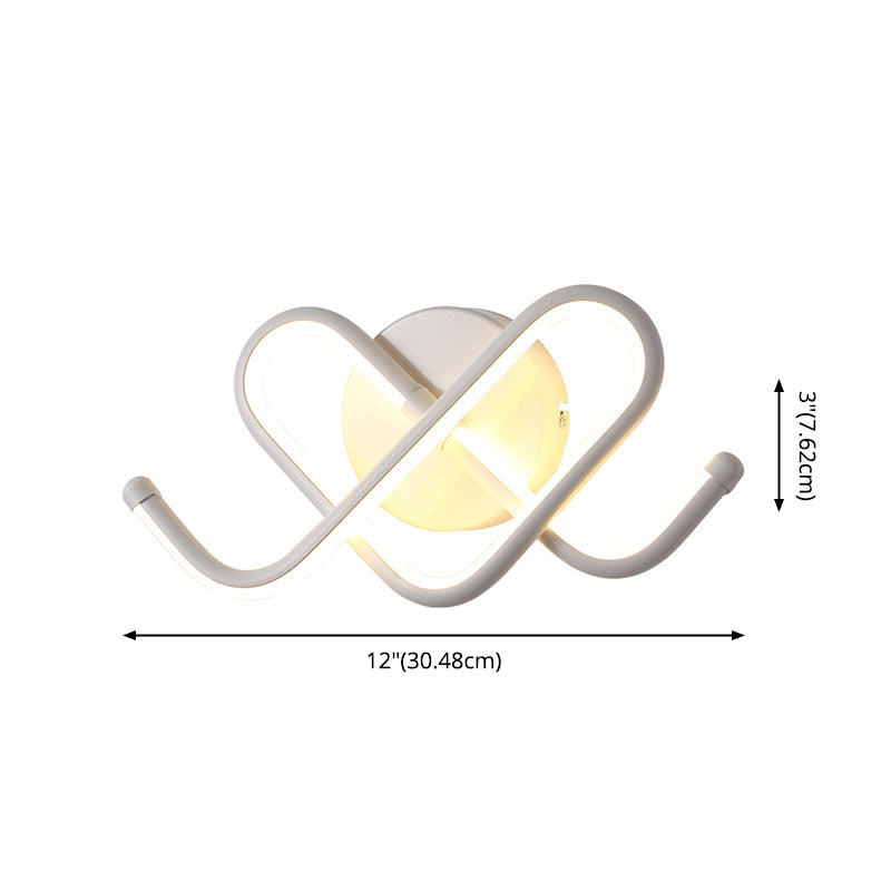 Linear Shade Wall Lighting Modern Simple Style  1 Light Sconce Light in Black Finish