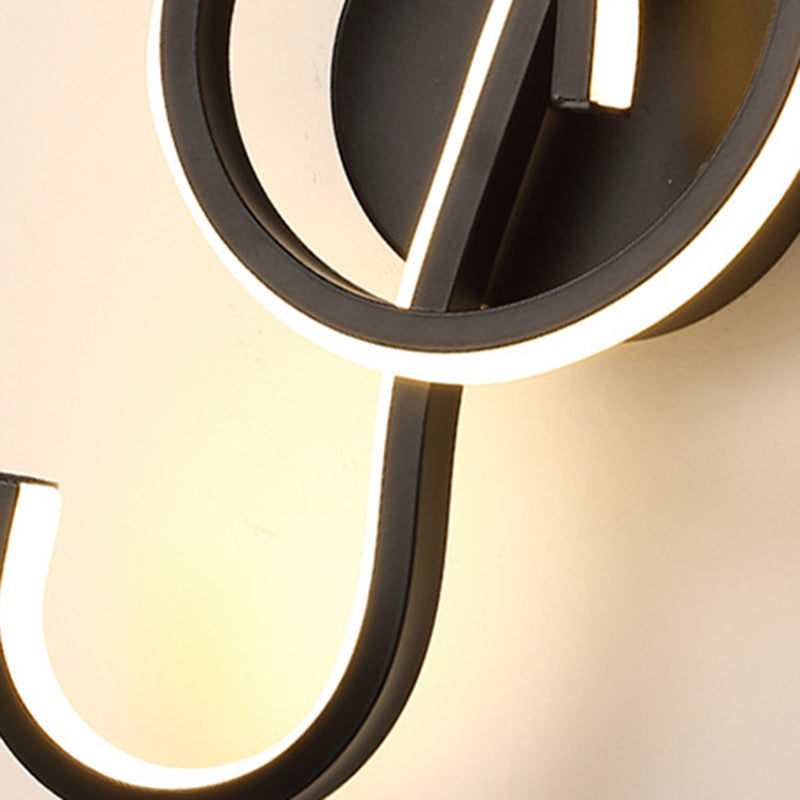 Linear Shade Wall Lighting Modern Simple Style  1 Light Sconce Light in Black Finish