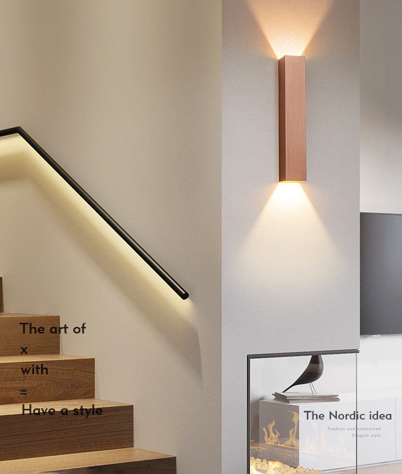 2 luces de pared geométrica de pared moderna de estilo de metal de estilo simple