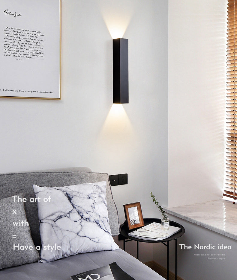 2 luces de pared geométrica de pared moderna de estilo de metal de estilo simple