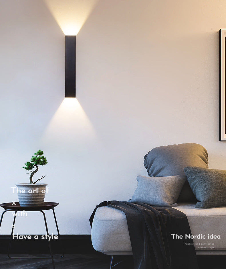 2 luces de pared geométrica de pared moderna de estilo de metal de estilo simple