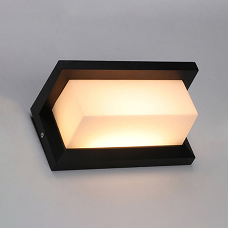Éclairage mural de nuance géométrique moderne Métal de style simple 1 Lumière Lumière Lumière en noir