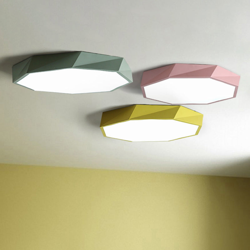 Acrilico Macaron LED de monte en el moderno estilo creativo de acero de techo geométrico de luz para dormitorio