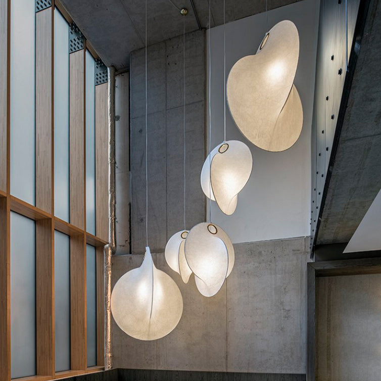 Silk moderne pendant nordique lumière 1-Light White suspendu plafond plafond pour salle à manger