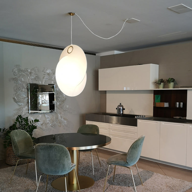 Silk moderne pendant nordique lumière 1-Light White suspendu plafond plafond pour salle à manger