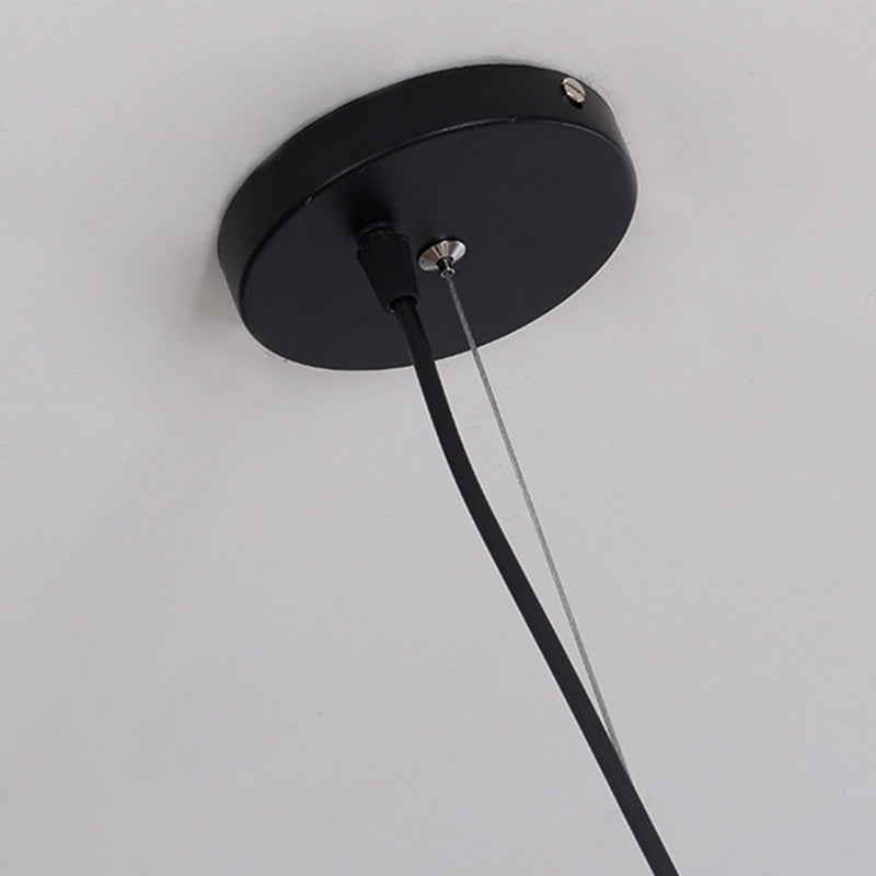 White Geometric Silk Pendant Light Nordic Modern Down Lighting for Living Room