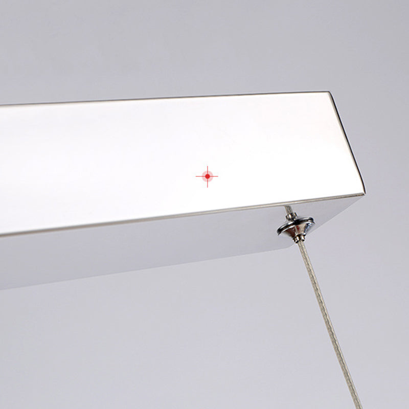 Weiße Wellenform-LED-Insellicht im modernen Stil Edelstahl Anhänger Licht mit Acrylschatten