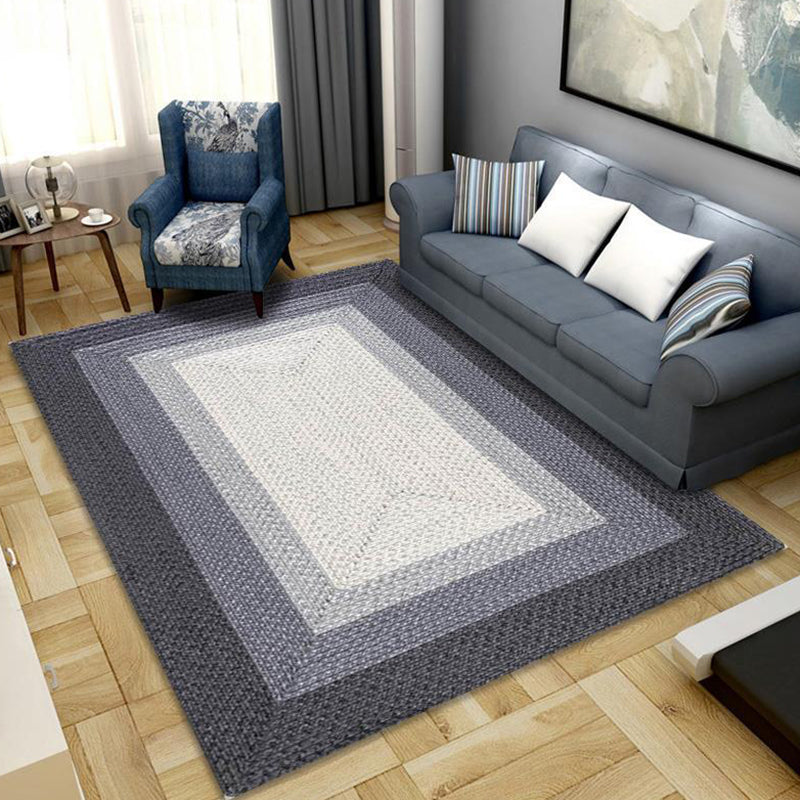 Grey Simplicity Rug Polyester Geometric Indoor Rug Non-Slip Backing Area Rug for Living Room