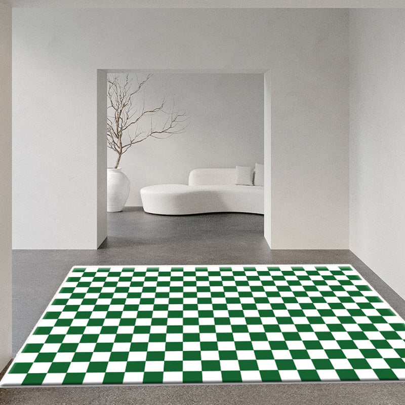 Beige Modern Rug Polyester Grid Indoor Rug Stain Resistant Area Rug for Living Room